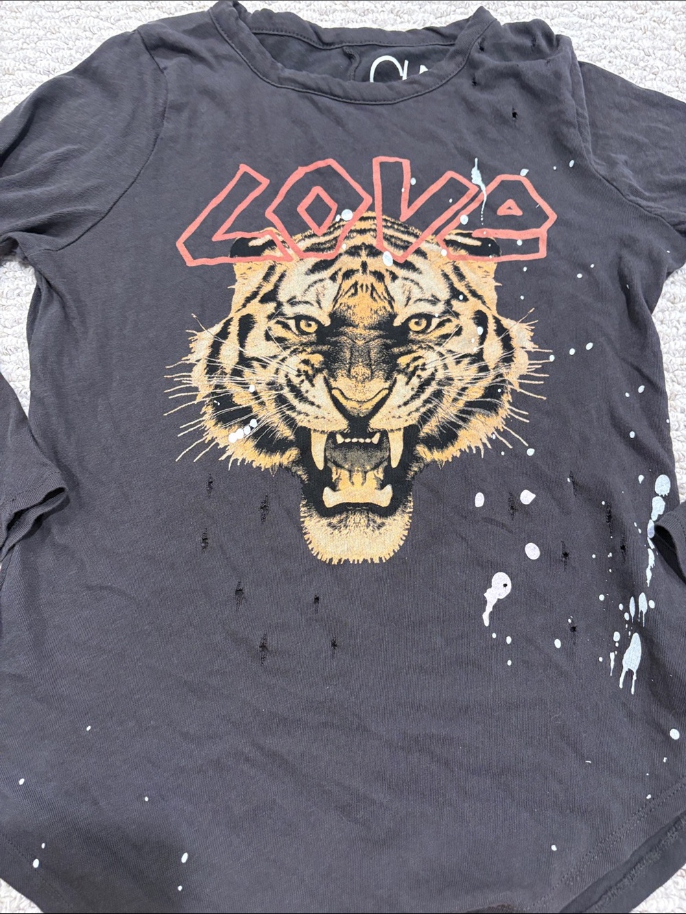 chaser Black 'Love' Tiger Graphic Long-Sleeve Tee - Picture 2 of 2